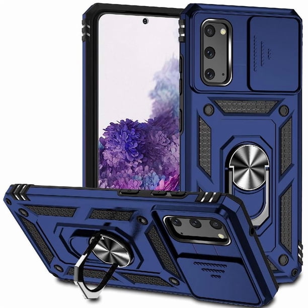 Funda Resistente Anillo Soporte Samsung Galaxy S20 Privacidad Cámara Montaje Magnético Azul