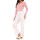 thumbnail image 2 of Conjunto de Pijama de 2 Piezas para Mujer INSPIRE CHIC con Ribete de Encaje, Manga Larga, Estampado de Corona, Acanalado, Ropa de Dormir con Volante en el Dobladillo L rosa, 2 of 6