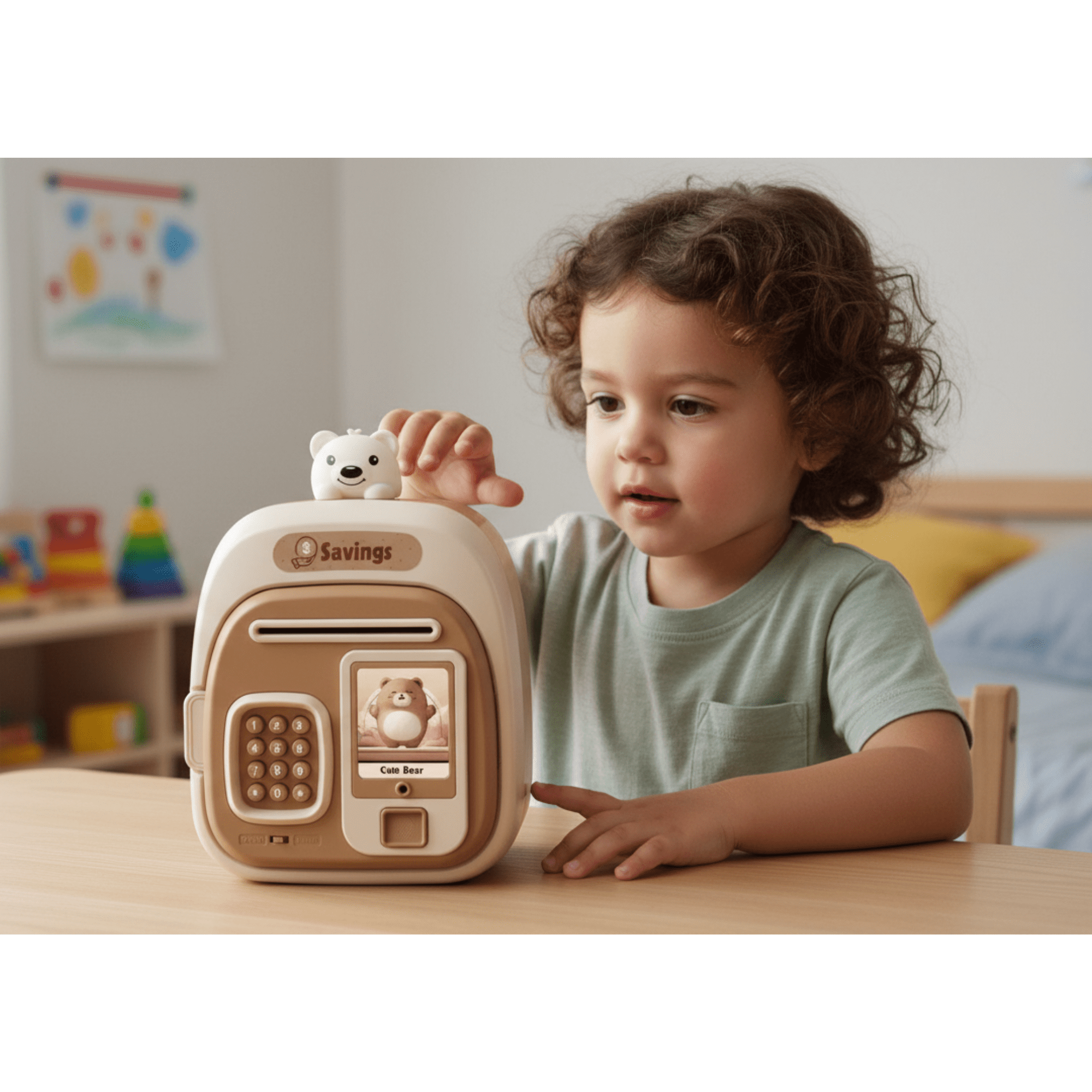 Genérico - Alcancía Electrónica Para Niños Huella+sonido+teclado