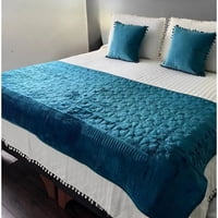 Genérico - Piecera De Cama Polar Con Tela Reversible - Petróleo