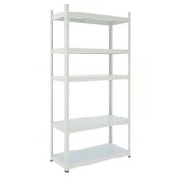 Metalbrein - Estante Metálico 180X90X40 Blanco Bandeja Metálica - 5 Niveles