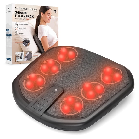 Masajeador Shiatsu Sharper Image para pies y espalda con calor y funda lavable
