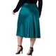 thumbnail image 3 of Agnes Orinda Conjuntos de Halloween para Mujeres Tallas Grandes Falda de Satén Sedosa de Escuela Universidad Cintura Alta con Cinturilla Elástica Oculta Falda Elegante Azul Pavo Real, 3 of 7