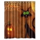 thumbnail image 1 of Cortina de ducha de Halloween con diseño de gato malvado y calabaza, con ganchos, tamaño 66 x 72 pulgadas, 1 of 3