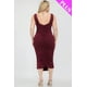 thumbnail image 4 of Saronite Vestido Midi Ajustado sin Mangas, Elástico, Fruncido y con Escote Cuadrado, Color Burdeos (Talla Grande para Mujer), 4 of 5