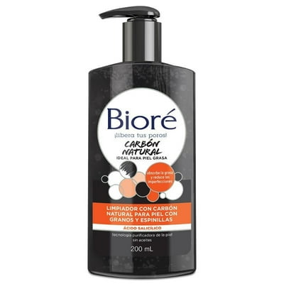 Limpiador Facial Carbon Natural Granos 200 Ml Biore