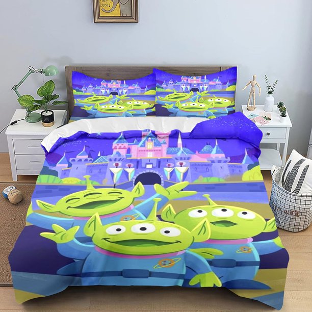 Alien Toy Story Quilt Cover Set 3D Cute Decor Print Comfortable Bedding Set Teenager Children Soft Breathable Bedding