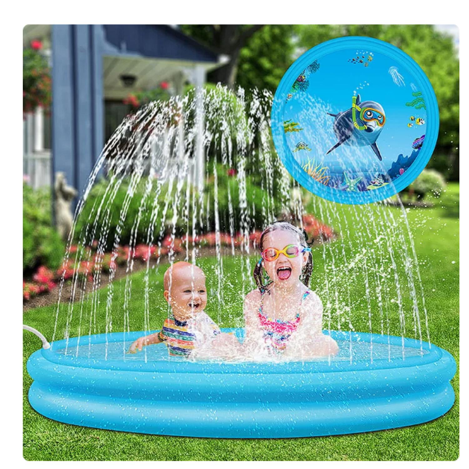 Total E-commerce - Piscina Inflable Lanza Agua Redonda 120x30cm Azul Infantil