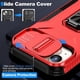 thumbnail image 2 of Funda Armada para iPhone 14 Plus con Tapa Deslizante y Soporte Magnético Giratorio Rojo, 2 of 5
