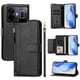 thumbnail image 1 of Funda tipo cartera para Realme GT Neo 5 240W 5G con bolsillo con cremallera, tarjetero, soporte, correa para la muñeca y tapa de cuero Negro, 1 of 5