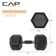 thumbnail image 4 of Mancuernas CAP de 45 lb con recubrimiento de goma, hexagonales, par, agarre cómodo, 4 of 6