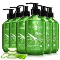 Gel De Aloe Vera Aloderma 300 Ml Paquete De 6 Con Aceite De Árbol De Té