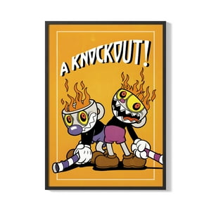 Creango - Cuadro Poster Enmarcado Cuphead Diseño 2 Decorativo