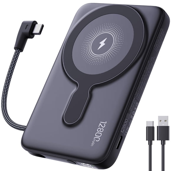Batería externa inalámbrica FancyBean M3 de 12800 mAh con cable integrado
