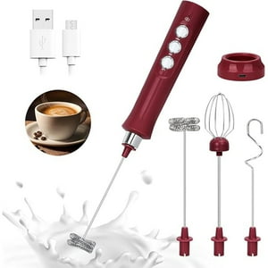 Veat00L - Batidor De Leche Recargable Usb Con 3 Velocidades Ajustables - Perfecto Para Latte, Cappuccino, Café, Chocolate Caliente, Matcha Y Más