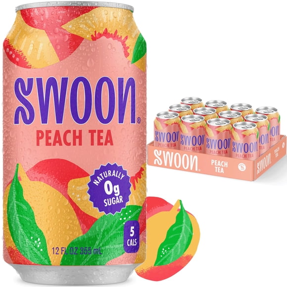Té de durazno Swoon sin azúcar Keto 355 ml, paquete de 12