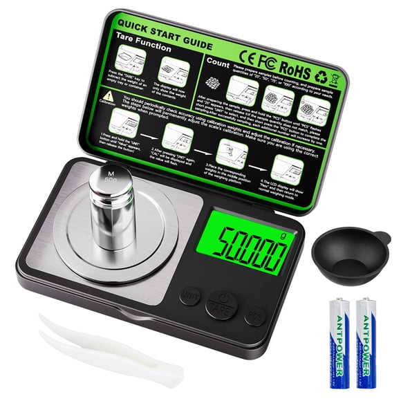 Balanza Digital de Miligramos Wigearss 50 g x 0,001 g con Pantalla LCD Retroiluminada