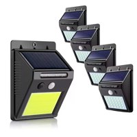 Jc - Set 4 Focos Led Solares Exterior Luz Solar Con Sensor