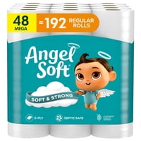 Papel Higiénico Angel Soft 48 Mega Rollos = 192 Rollos Normales