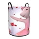 thumbnail image 2 of Angelina Ballerina Cesta de lavandería de gran capacidad redonda con asa, bolsa para ropa sucia plegable, almacenamiento para dormitorio, baño y lavadero 44x35 cm, 2 of 6