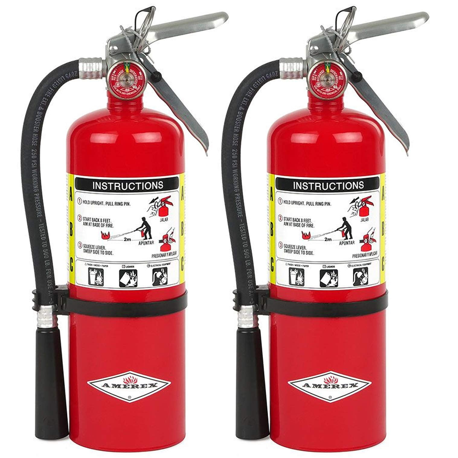 Extintor De Incendios Amerex B500 Paquete De 2, 2.3 Kg Químico Seco Abc