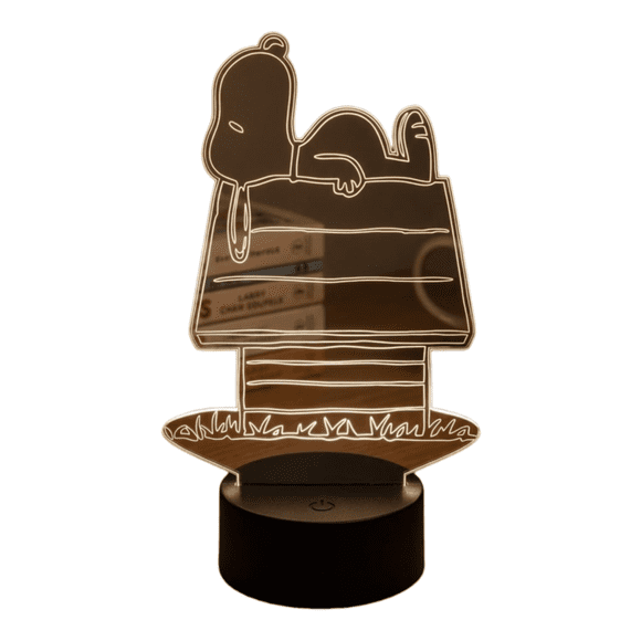 Lampara Ilusion 3D Snoopy I de 7 colores, Base touch