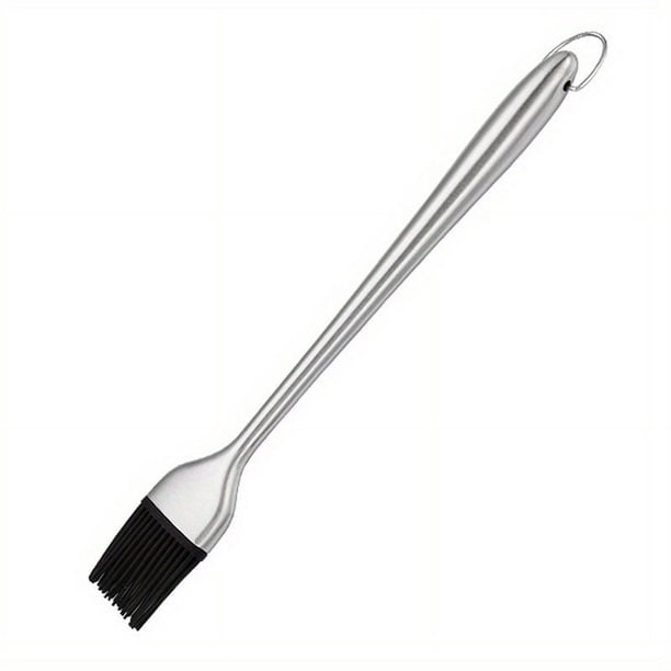 Upgrade Your Grilling Game with our Premium 1pc Silicone Sauce Basting Brush - Heat Resistant, Dishwasher Safe, Perfect for Basting, Pastry and Barbecue - Featuring Stainless Steel Handles