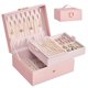 thumbnail image 1 of Caja de joyería SONGMICS de 2 niveles rosa con asa, 1 of 6