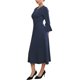 thumbnail image 4 of INSPIRE CHIC Vestido Formal de Mujer con Cremallera Frontal, Mangas Acampanadas, Oficina de Negocios, Vestidos Midi Línea A, Talla S, Azul Oscuro, 4 of 5