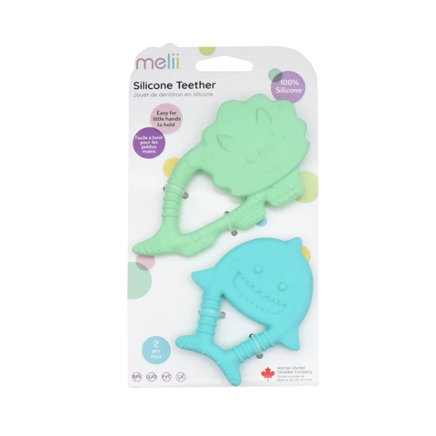 Melii - Pack De 2 Mordedores Silicona Dino