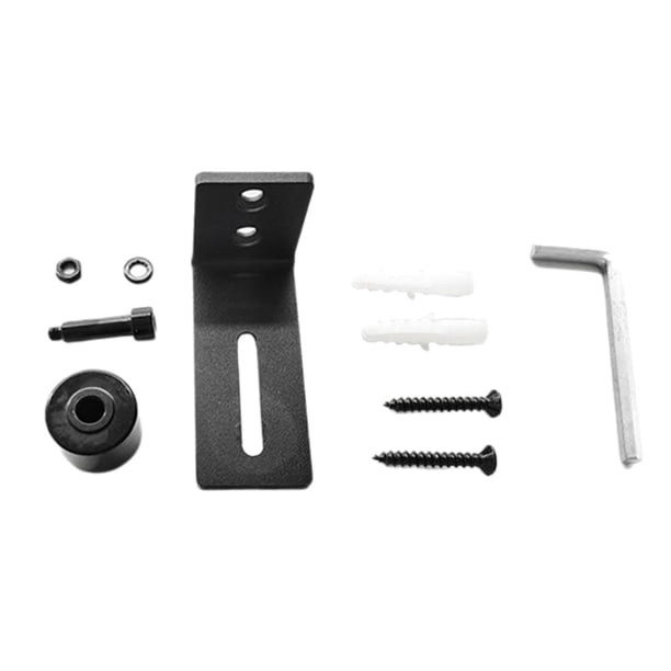 Guía de piso de puerta corrediza de granero ajustable, montaje en pared de material acero negro, guía de puerta enrollable de granero, accesorio de Hardware