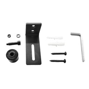 Magideal - Guía De Piso De Puerta Corrediza De Granero Ajustable, Montaje En Pared De Material Acero Negro, Guía De Puerta Enrollable De Granero, Accesorio De Hardware