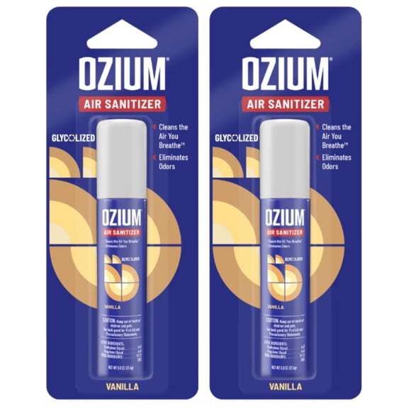 Desinfectante de aire y eliminador de olores Ozium con aroma a vainilla, 23 ml, 2 unidades