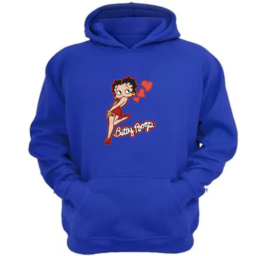 Genérico - Polerón Canguro Betty Boop Azul Talla L Unisex