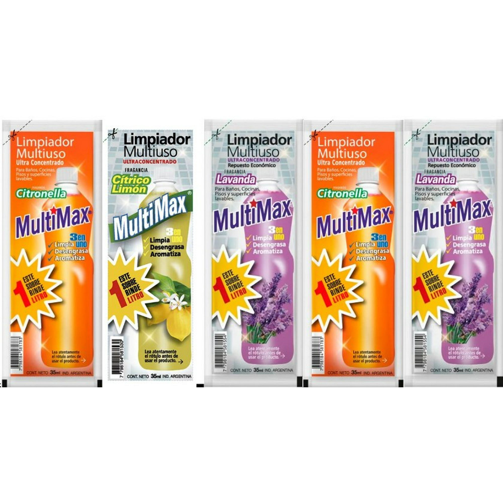 Multimax - Limpia Pisos Para Diluir Rinde 1 Lt X 35 Ml Pack 5lts