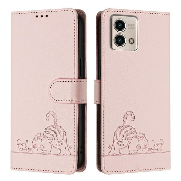 Funda tipo cartera FOXDOCK para Motorola Moto G Stylus 2023 5G con soporte, ranuras, RFID, diseño de gato