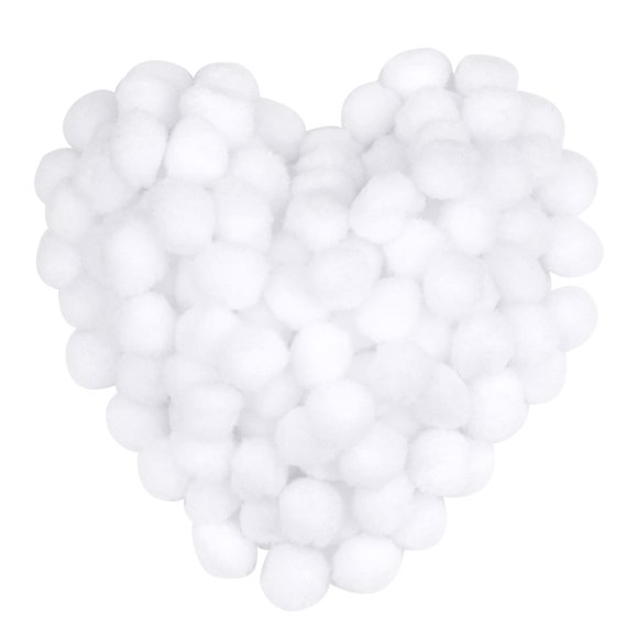 Pompones MORFEN 150 piezas 2,5 cm blancos de felpa para manualidades