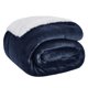 thumbnail image 1 of Manta de cama con forro polar sherpa, tamaño doble, azul marino, 1 of 3