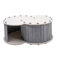 Magideal - Cama Túnel Para Gatos, Cueva Para Gatos, Portátil, Transpirable, Cubierta Extraíble Universal, Resistente A Los Arañazos Con 2 Agujeros, Nido Para Gris