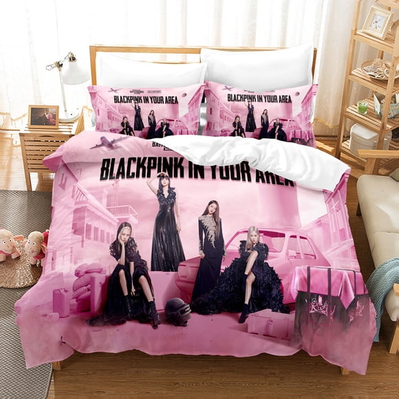 BLACKPINK K-POP Duna Duvet Cover Bedding Set Pillowcase 3-Piece Bedding Set (1 Duvet Cover + 2 Pillow Shams)