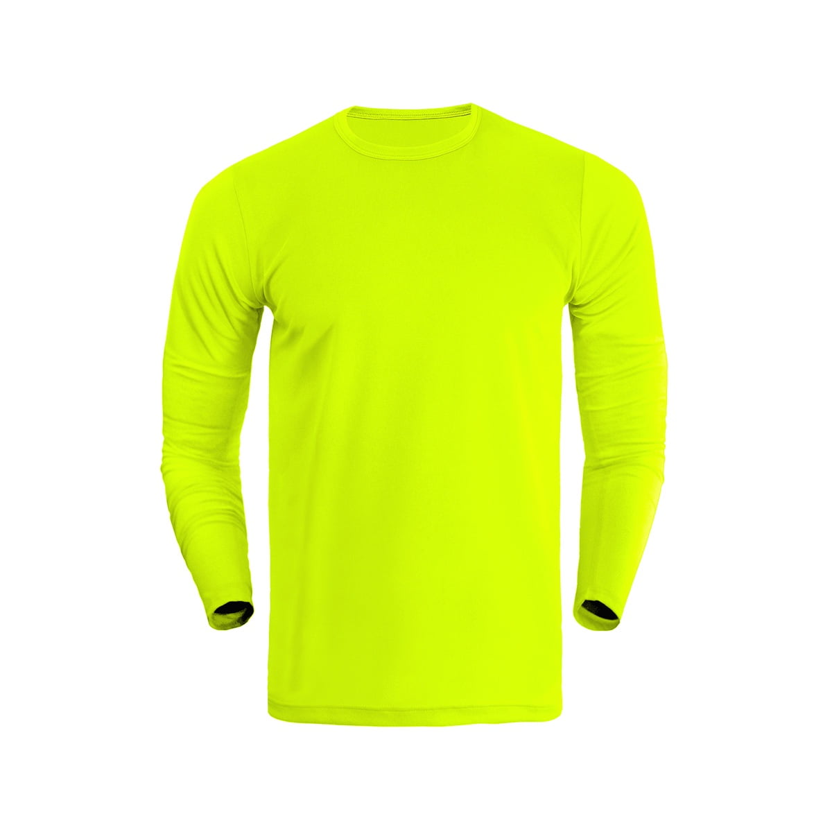 Broskis - Polera Manga Larga Deportiva Dryfit Talla M Amarillo Fluor