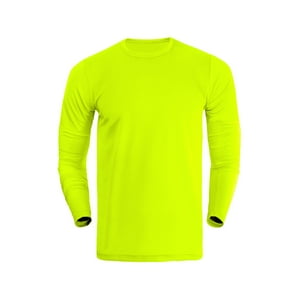Broskis - Polera Manga Larga Deportiva Dryfit Talla Xxl Amarillo Fluor