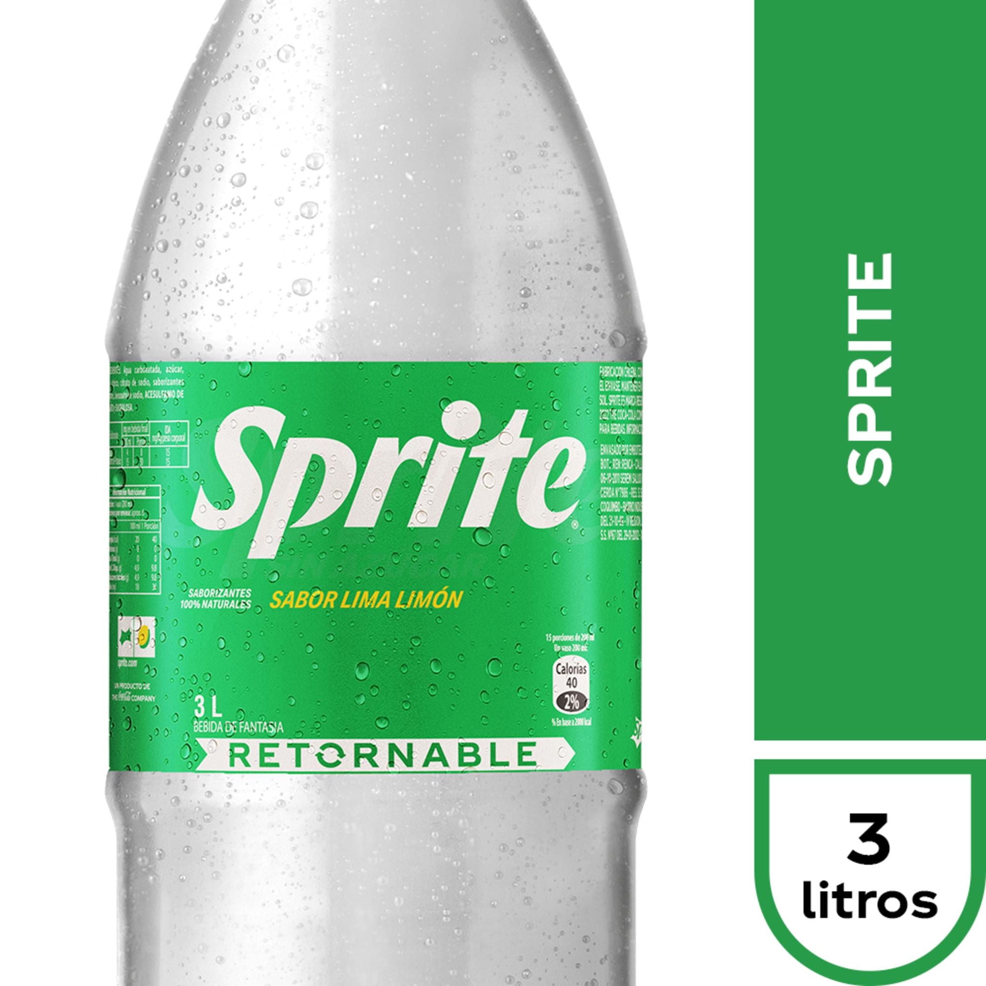 Bebida Limón Original Botella Retornable 3 L Sprite