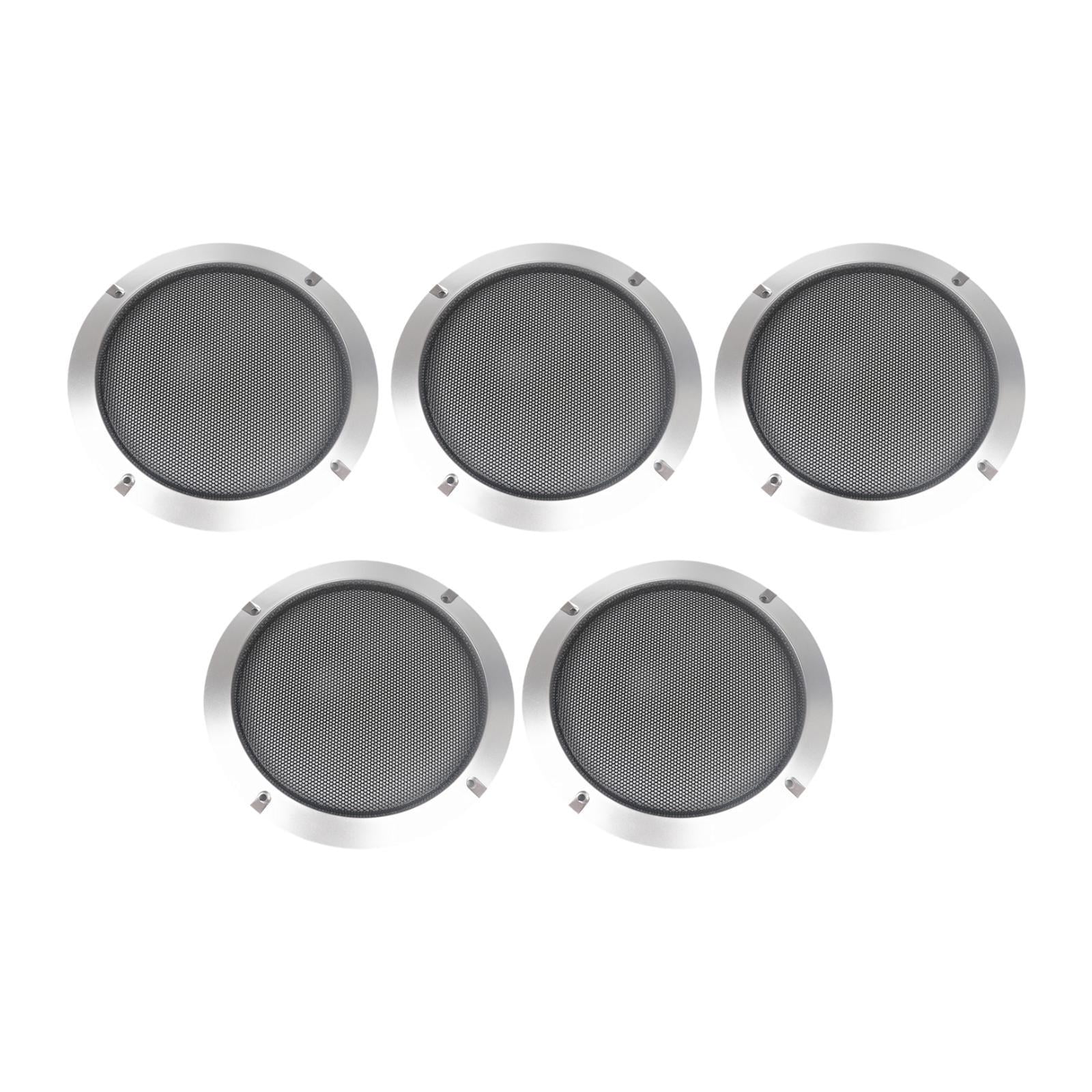 Magideal - 5 Cubiertas Para Rejilla De Altavoz De 2 Pulgadas, Rejillas De Subwoofer, Redondas, Prácticas Mallas Metálicas Decorativas Para Bricolaje Profesional