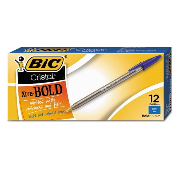 Bolígrafo BIC MSB11BE Cristal Xtra Bold 1,6 mm azul 12 unidades