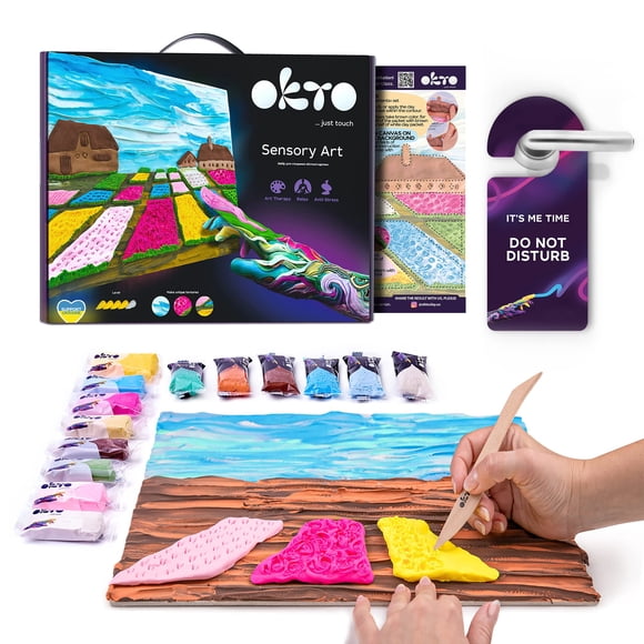 Kit de manualidades OKTO Flower Beds Holland con arcilla de secado al aire, 40 x 30 cm