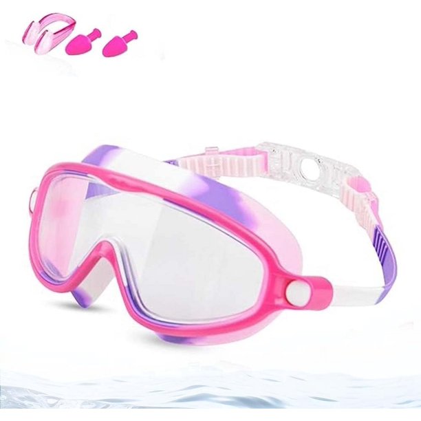 Gafas natación niños montura grande antivaho clip sin fugas máscara buceo infantil