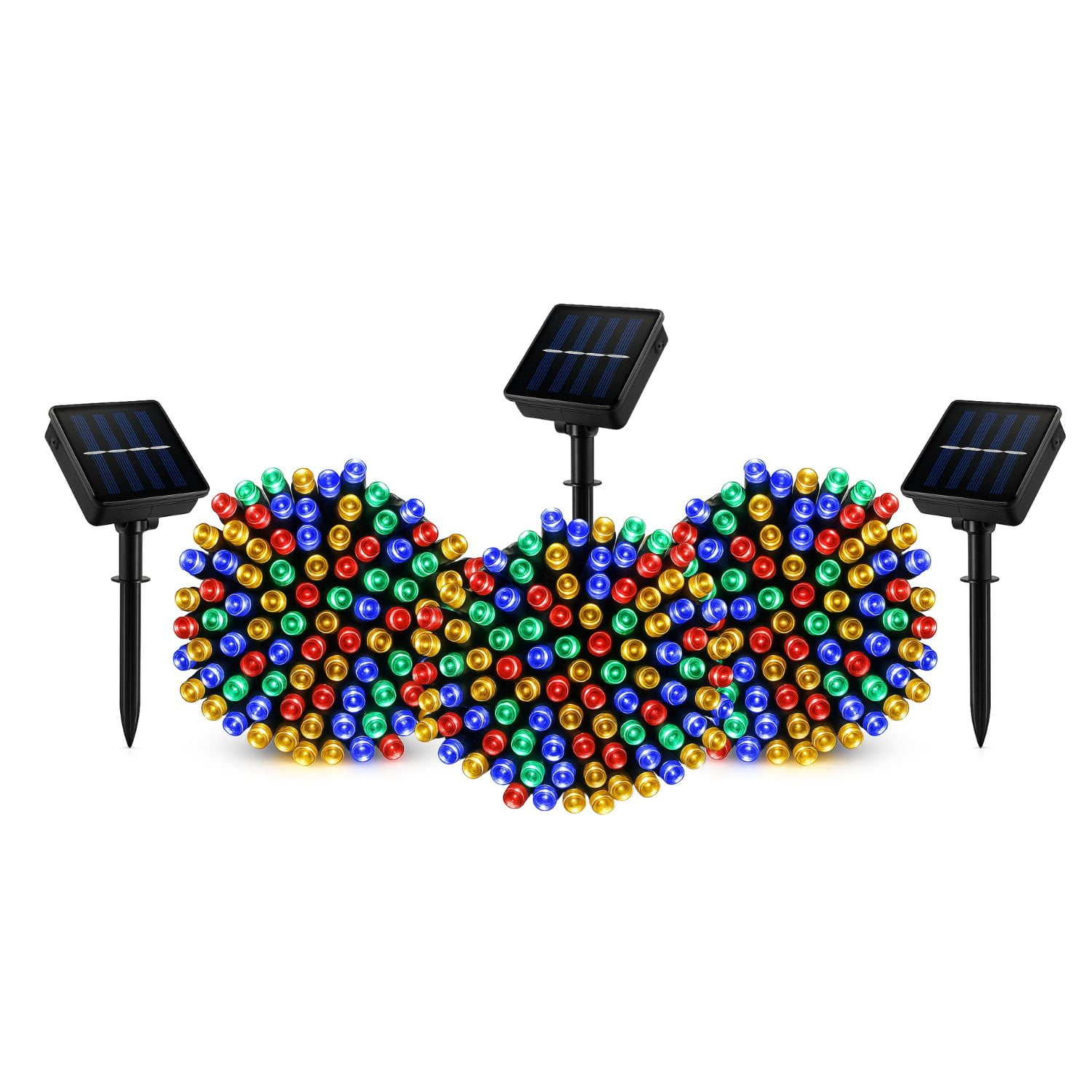 Disparo - Set 3 Luces Guirnalda Navidad Solar 100 Led Rgb 10m Hogar
