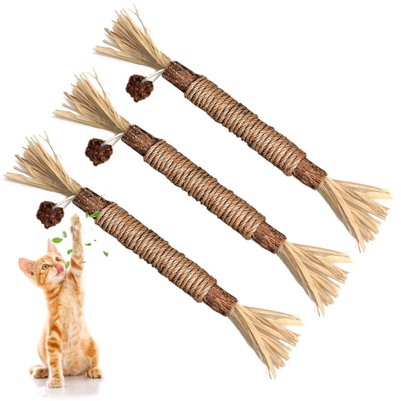Juguete Para Gatos Gbsyu Palitos Masticables De Silvervine 3 Unidades Para Gatos De Interior