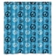 thumbnail image 1 of Cortina de ducha con diseño de símbolo de la paz mundial y fondo azul, con ganchos, tamaño 66 x 72 pulgadas, 1 of 3
